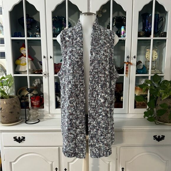 Chico’s Sleeveless Soft Cardigan Blue Purple White Size Small - Picture 1 of 9